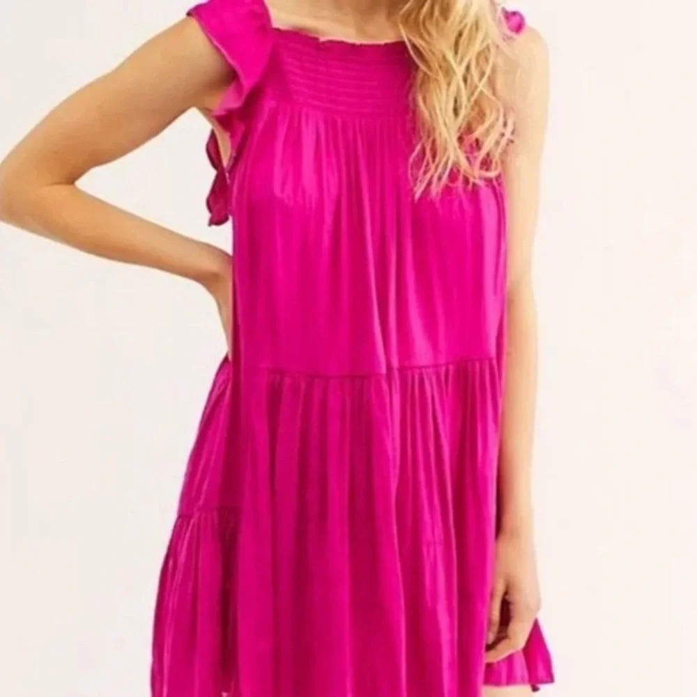 FREE PEOPLE Intimately “Want Your Love” Mini Dress In Deep Orchid Size Small